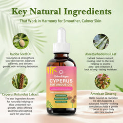 EdenEdges label close-up displaying key botanical ingredients list