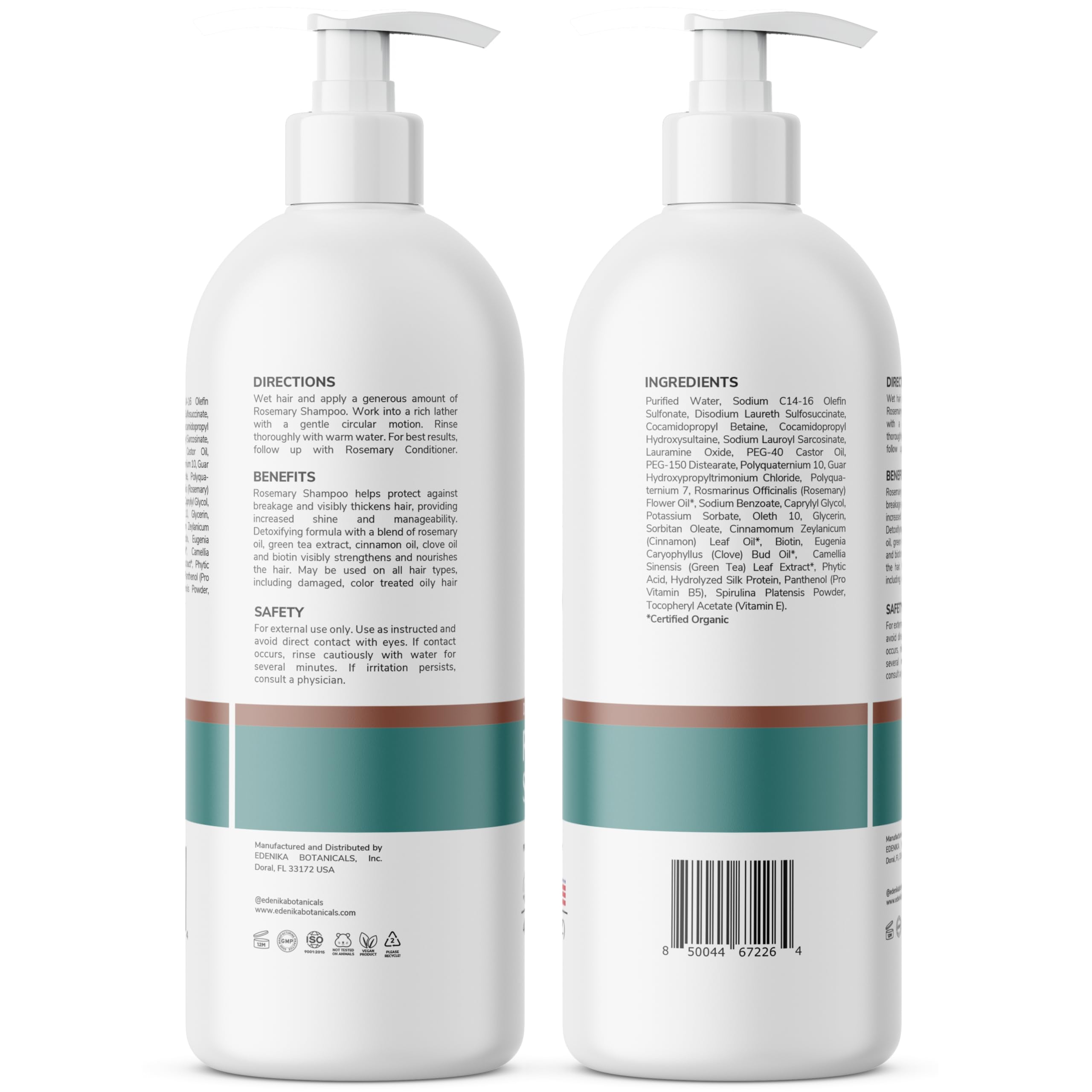 Edenika Botanicals product label close-up showing sulfate-free, biotin and botanical claims