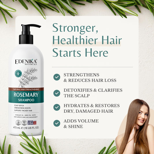 Edenika Botanicals pump dispensing shampoo demonstrating easy use and controlled dosing