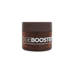 EDGEBOOSTER amber jar front view showing compact travel packaging and maximum hold