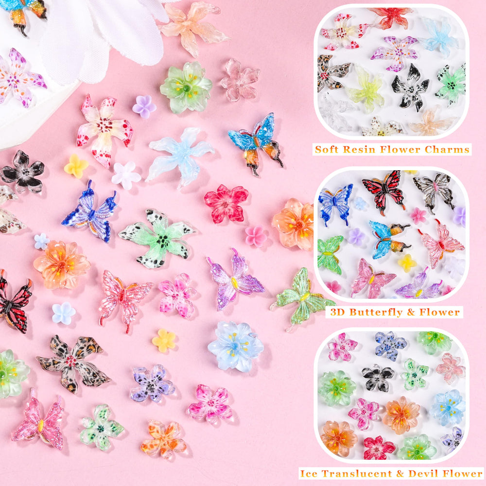 editTime detailed 3D bows and flower charms for dimensional designs