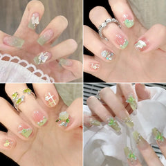 editTime application on press-on nail demonstrating placement precision and finishing look