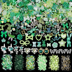 editTime front packaging showing green 650-piece nail charms kit and organized compartments