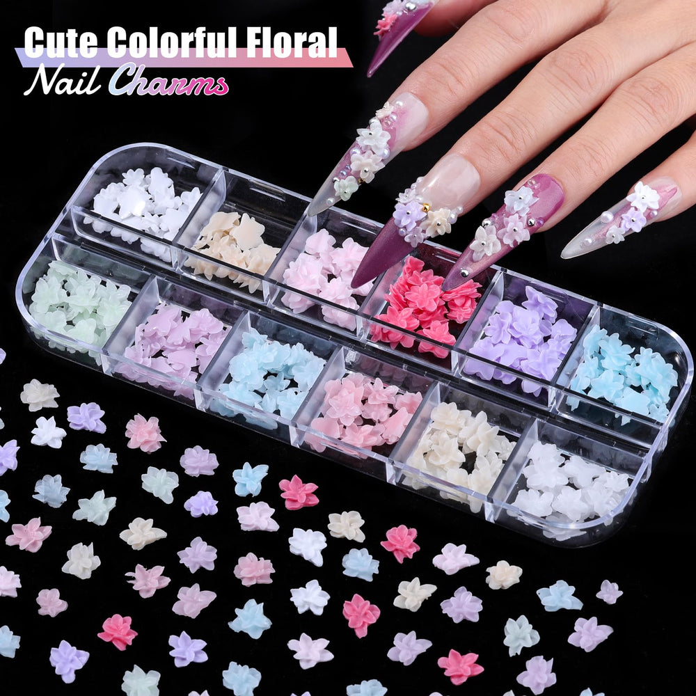 editTime six boxes opened to reveal mixed-color flower charm assortment