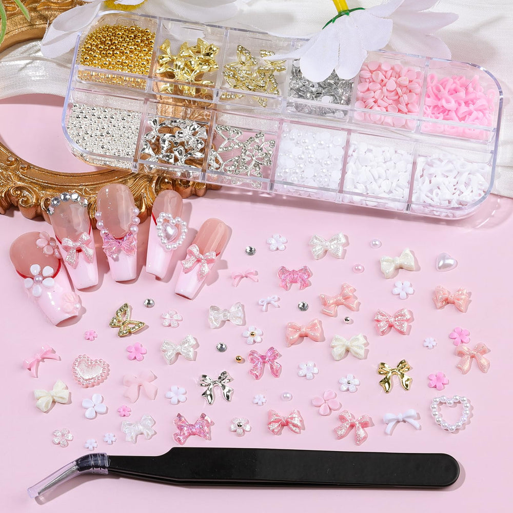 editTime butterfly charms with crystals enhancing sparkle on nails