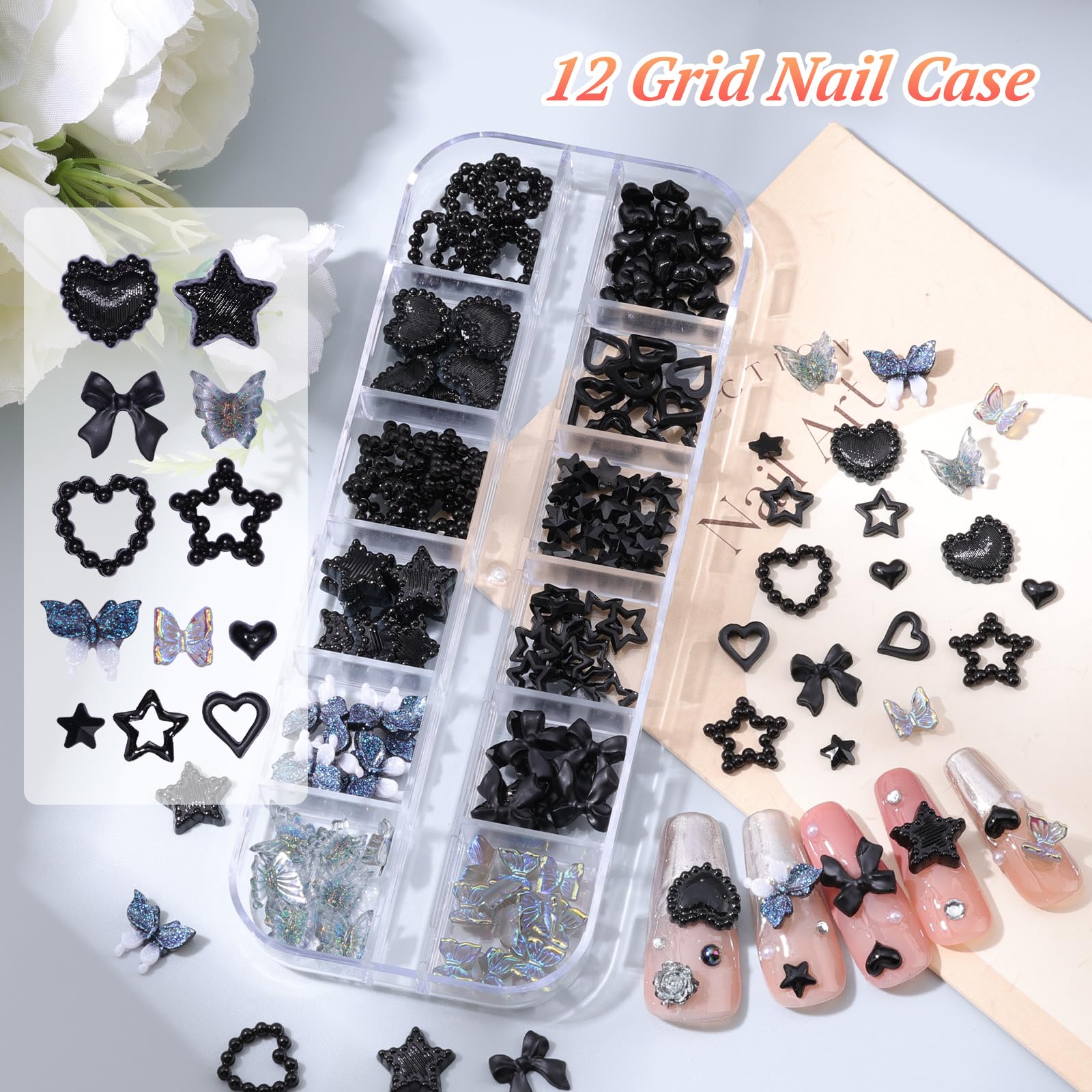 editTime charms applied to an acrylic nail demonstrating salon-ready shine and secure placement