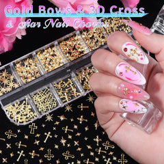 editTime charms applied on manicure for instant 3D decorative impact