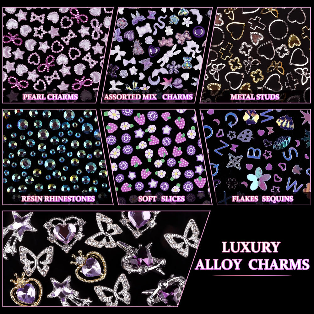 editTime flatback pearls and rhinestones grouped to show layering options