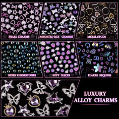 editTime flatback pearls and rhinestones grouped to show layering options
