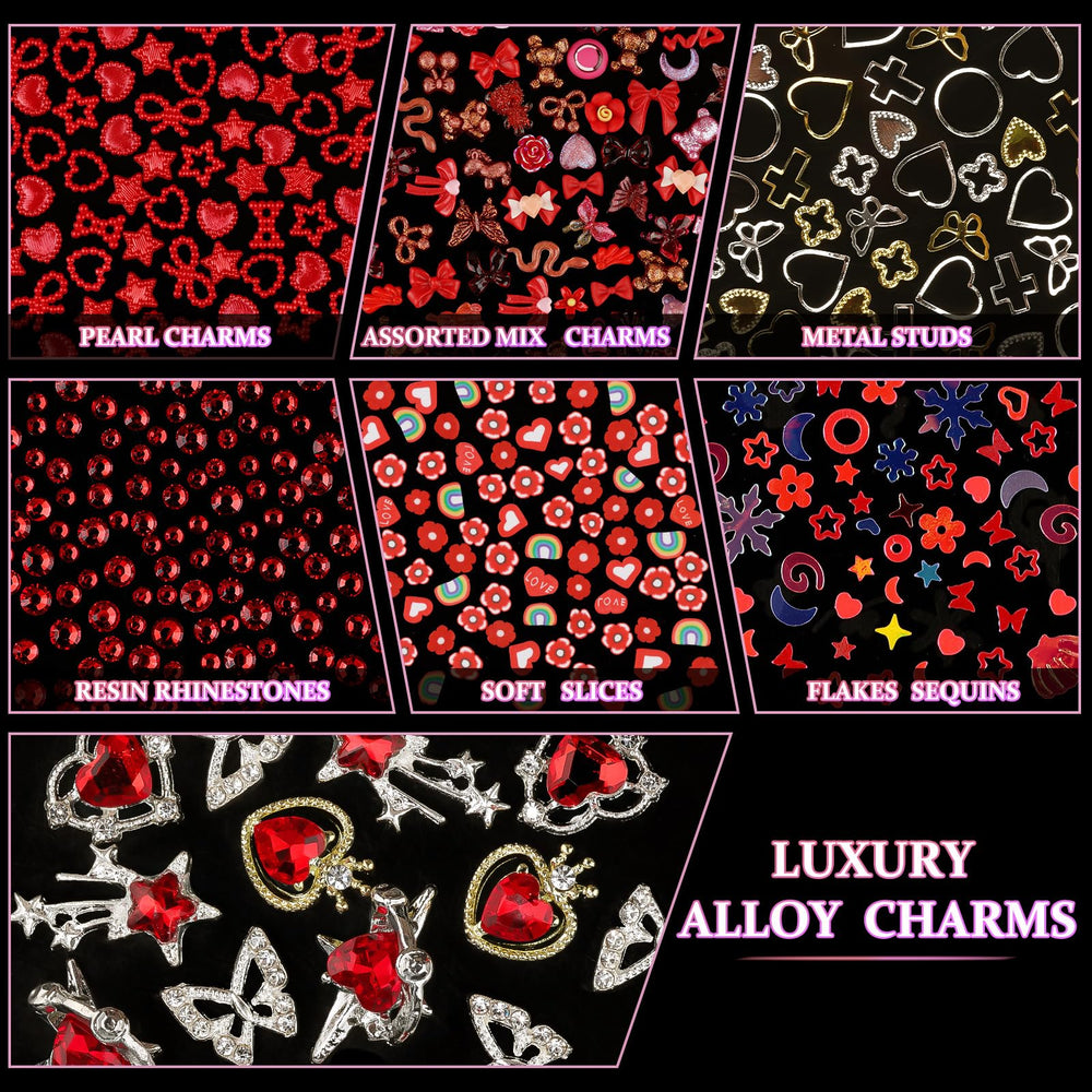editTime flatback pearls and rhinestones arranged to create layered textural effects