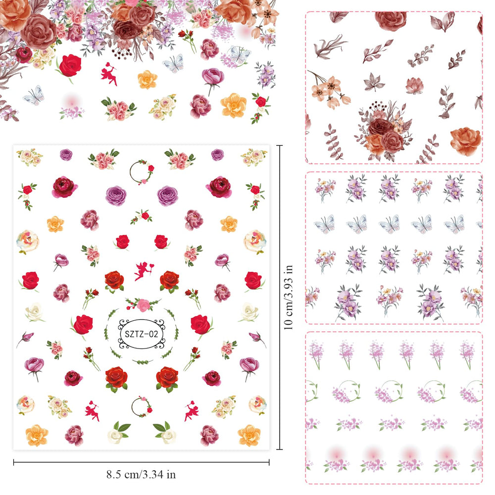 editTime flower sticker sheets convenient pre-cut decorative accents
