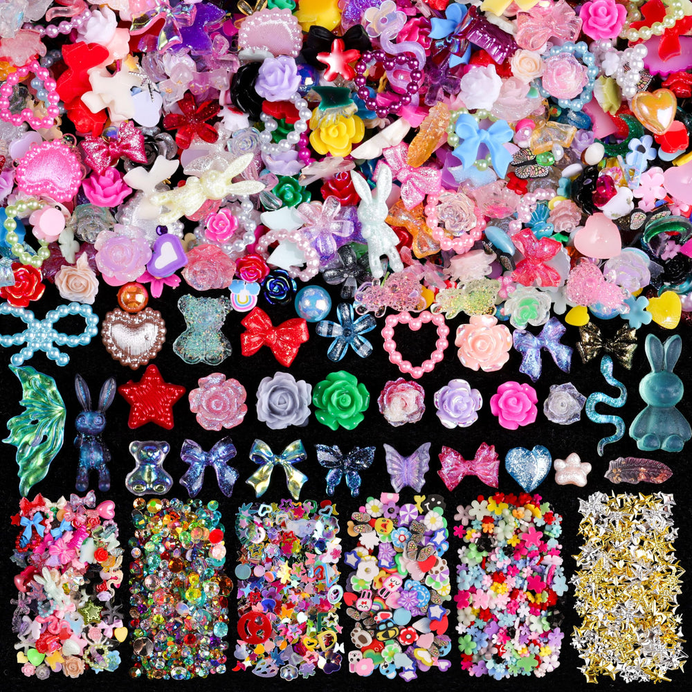 editTime front packaging showing 1500pcs bulk nail charms for variety