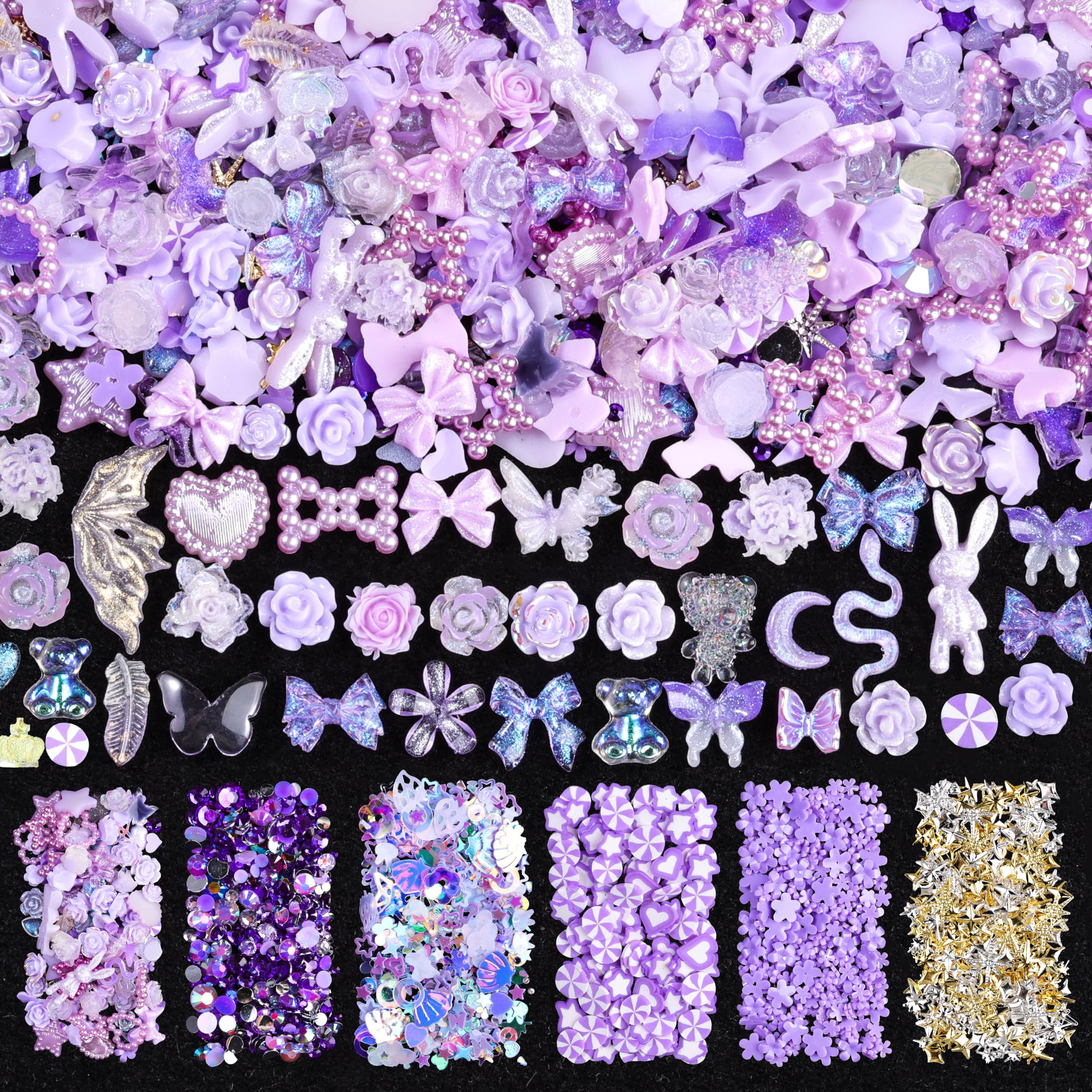 editTime front packaging showing purple 1500pcs bulk charms and benefits