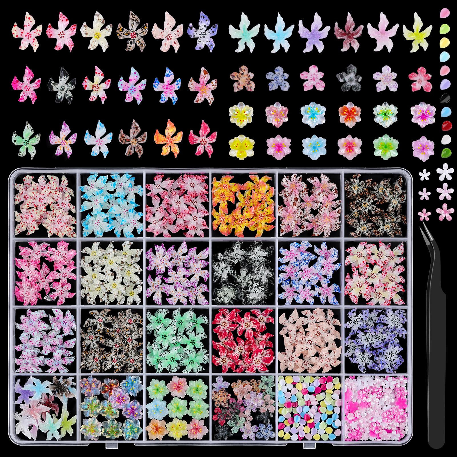 editTime packaging showing 400-piece Hawaii flower charms, quick styling benefit