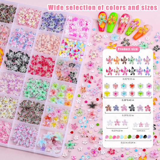 editTime mixed flower charms laid out, offers many design options