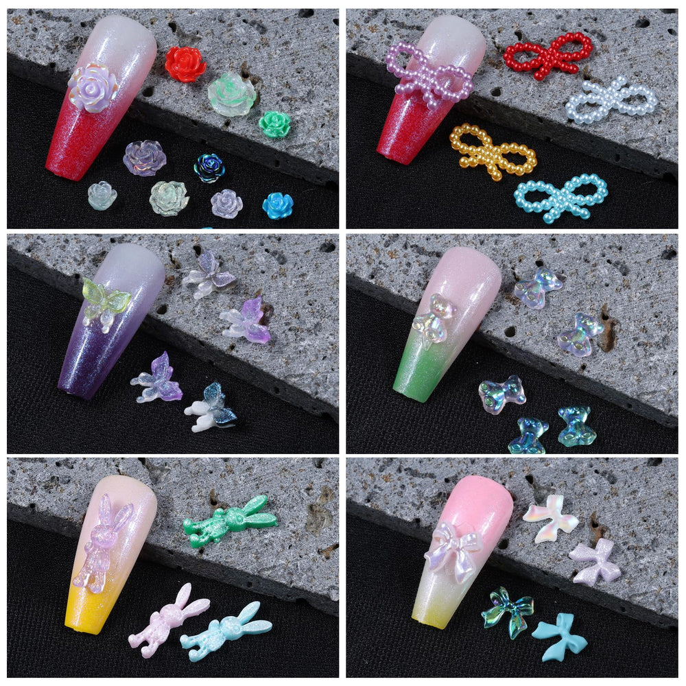 editTime beach-themed manicure using charms to display seasonal, playful styling