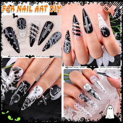 editTime finished manicure in lifestyle shot showing bold punk aesthetic