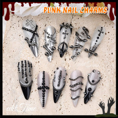 editTime short nail chain and layered studs demonstrating creative combinations