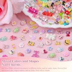 editTime charms applied on nails demonstrating vibrant 3D look and secure hold
