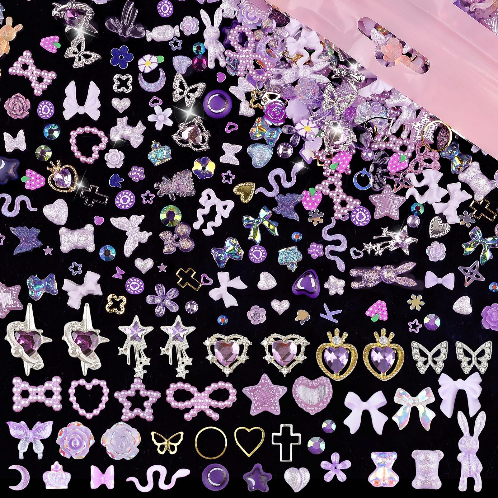 editTime close-up of purple resin butterflies and flowers adding realistic detail