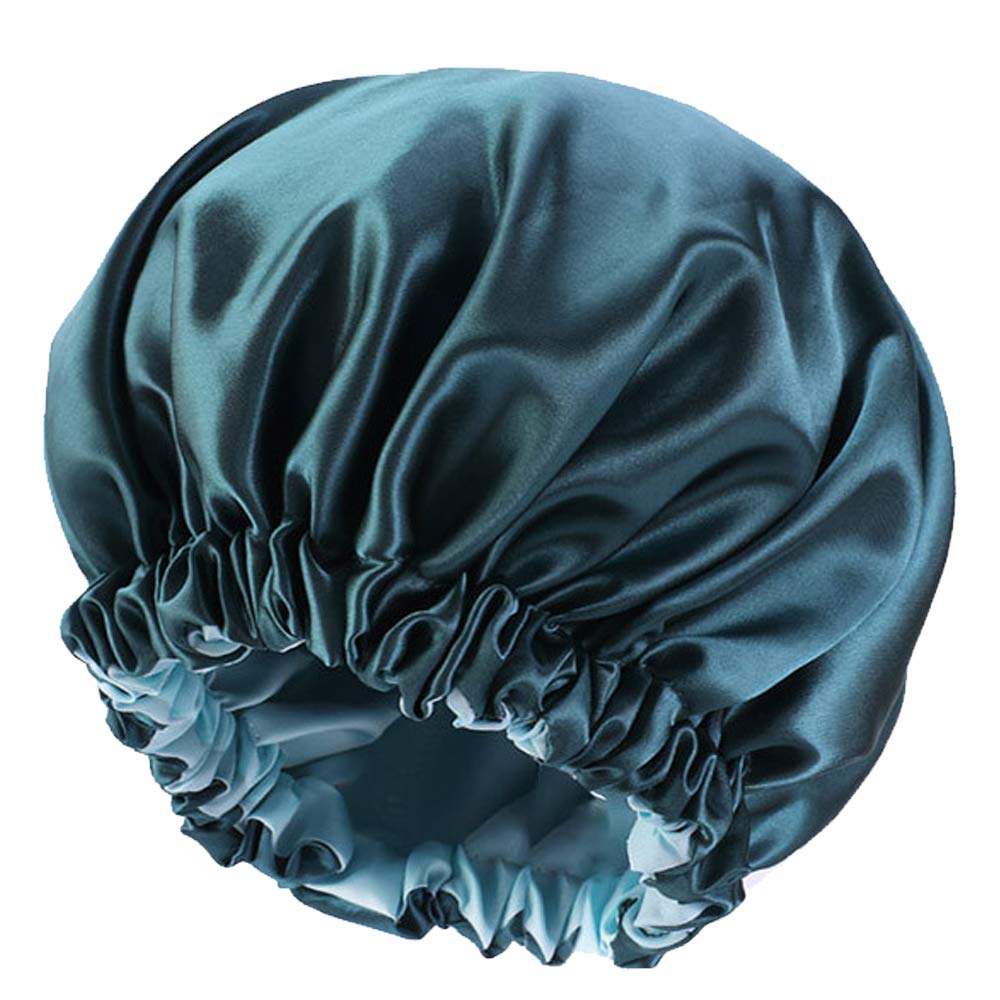Edoneery Blue Zircon bonnet front view showing slouchy fit and neat cuff benefit protection