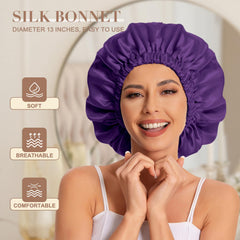 Edoneery bonnet elastic band detail illustrating secure comfortable overnight hold