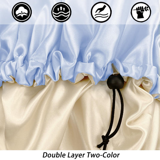 Edoneery double-layer satin close-up highlighting extra protection and softness