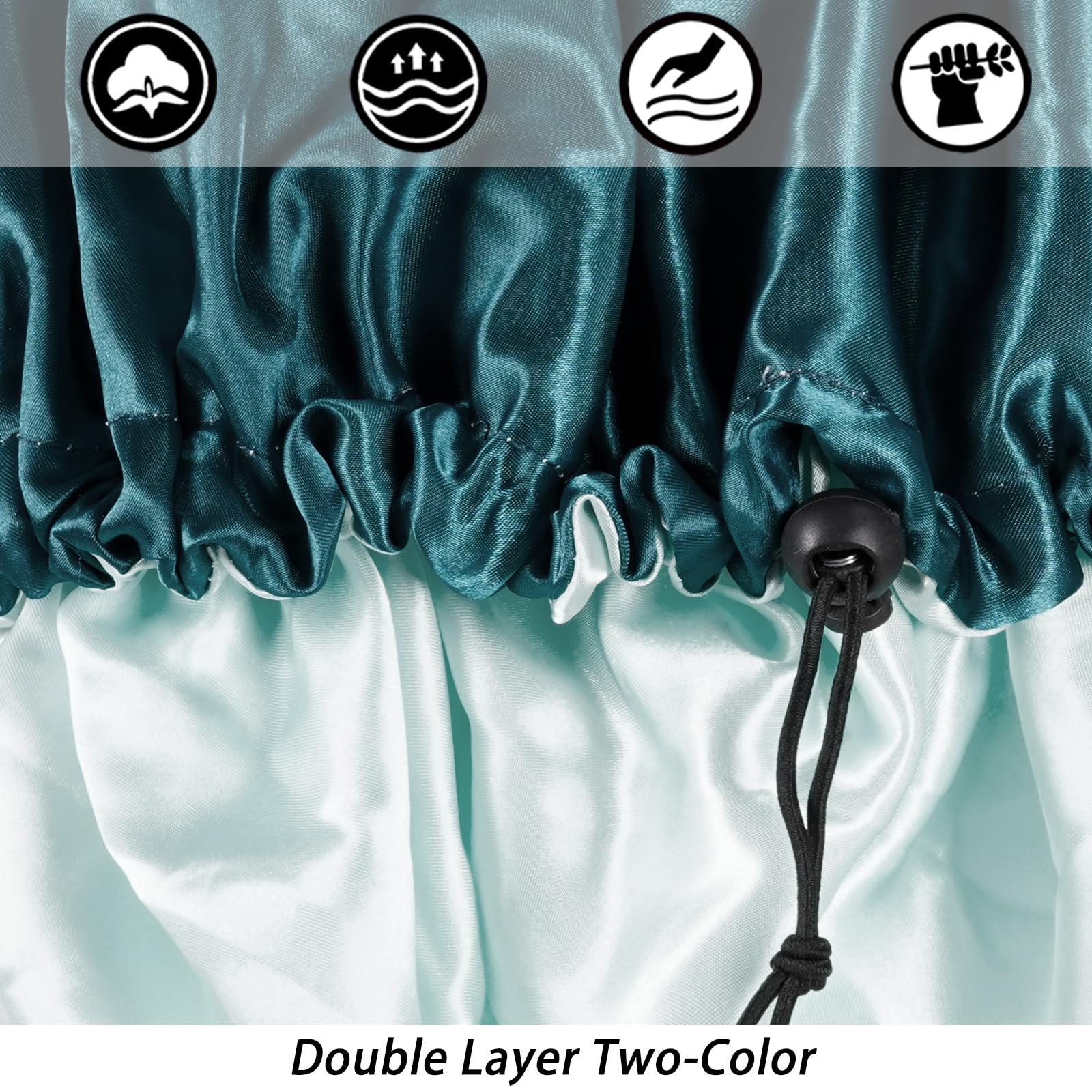 Edoneery double-layer close-up highlighting soft satin protection benefit