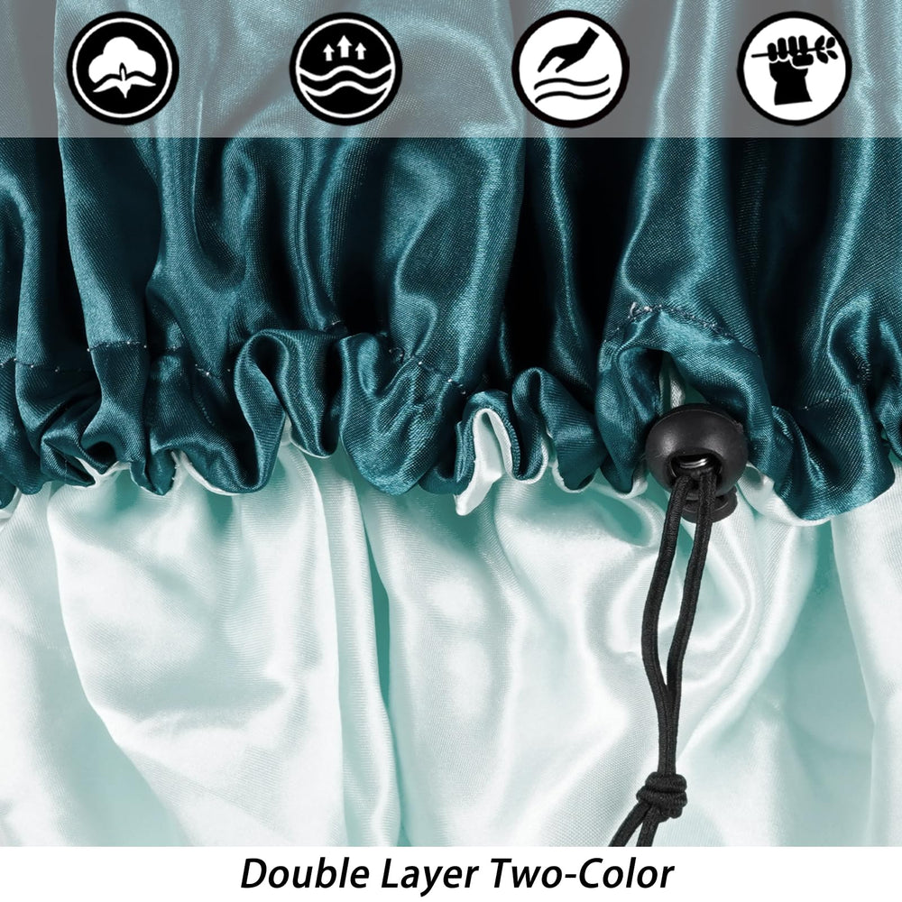 Edoneery double-layer close-up highlighting soft satin protection benefit