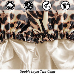 Edoneery reversible bonnet showing black and leopard sides for versatility