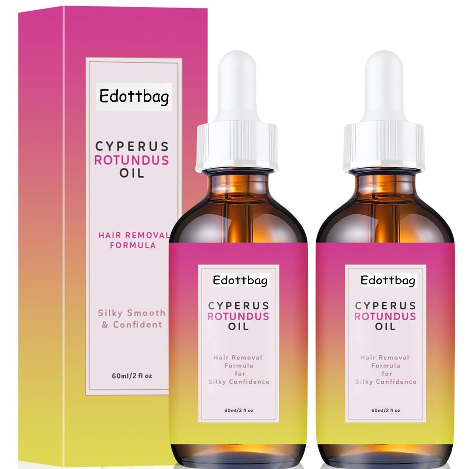 Edottbag front packaging showing two 2 fl oz bottles and label with benefits