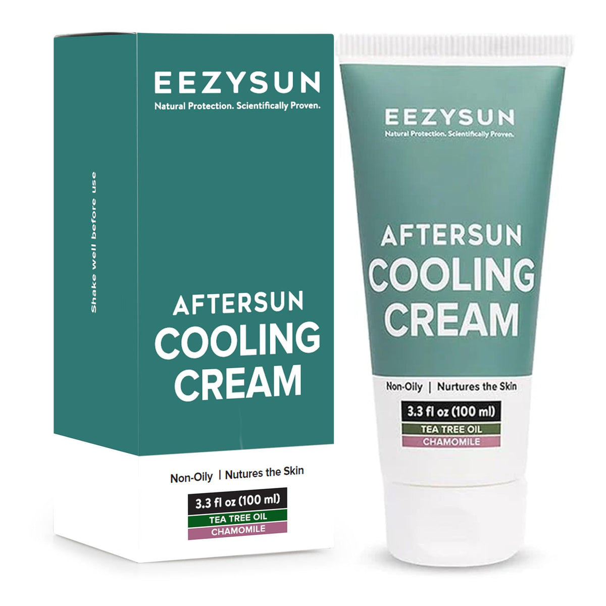 EEZYSUN front packaging tube showing brand and travel-friendly size