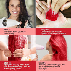 EFLY applying wax by hand onto hair for quick temporary color