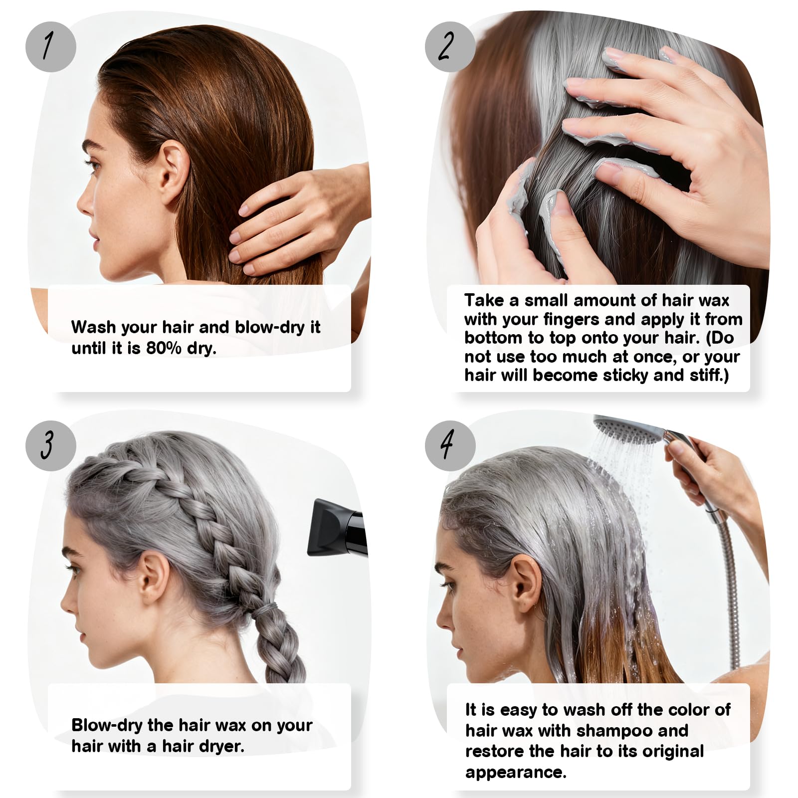 EFLY before and after hair transformation showing instant gray color and definition