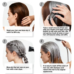 EFLY before and after hair transformation showing instant gray color and definition