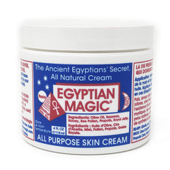 jar on bathroom shelf in routine setting, Egyptian Magic fits minimalist skincare routines