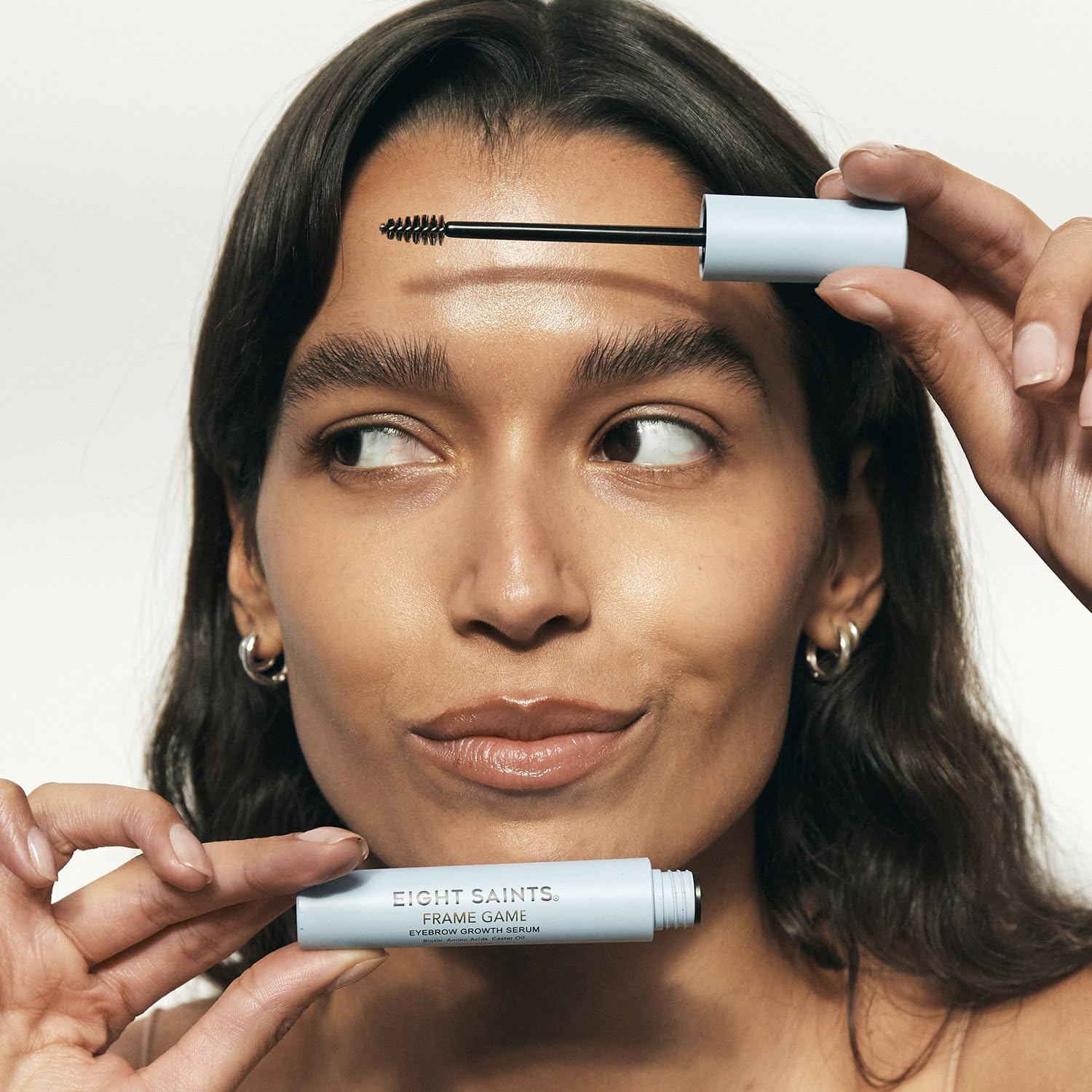Eight Saints applicator close-up highlighting precise brow application