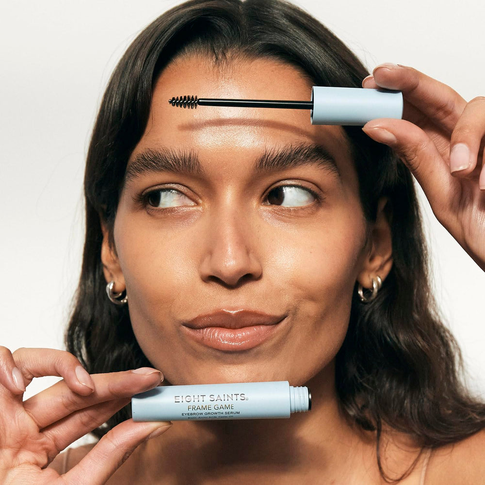 Eight Saints applicator close-up highlighting precise brow application