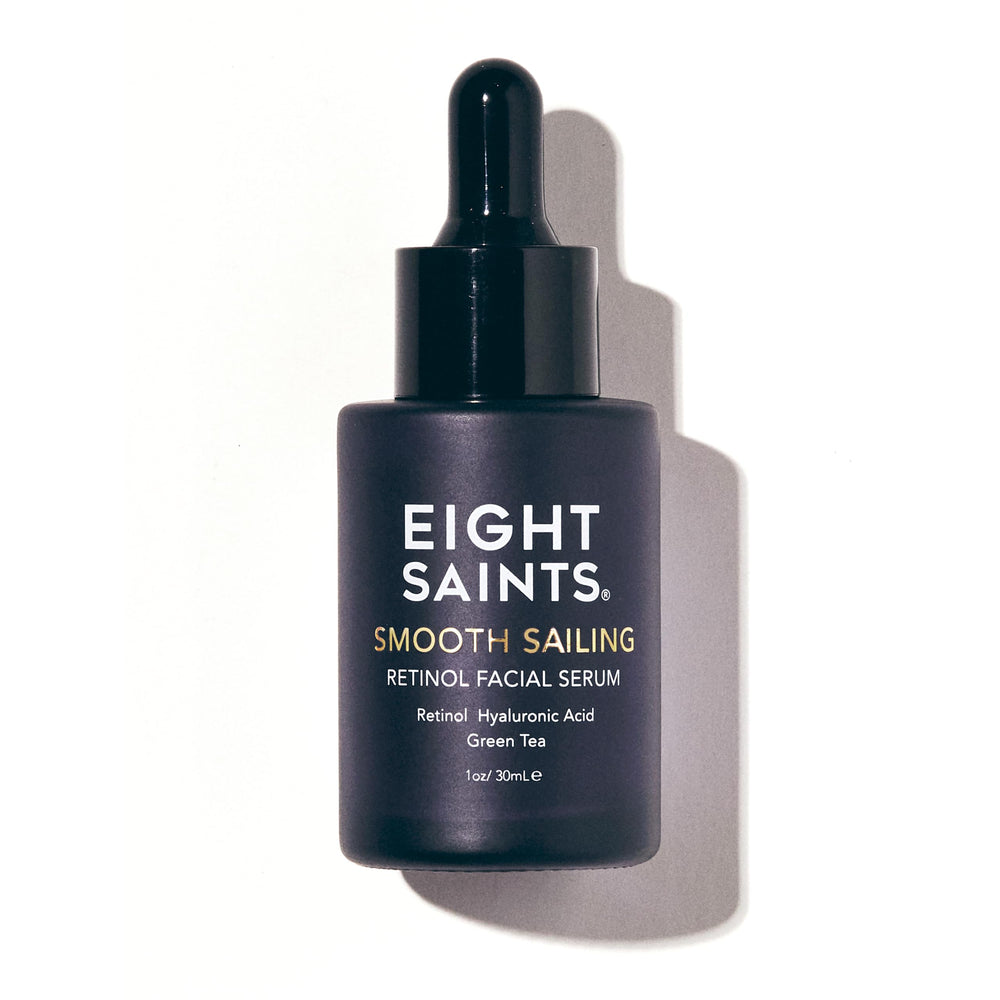 Eight Saints front packaging showing bottle and label, highlights clean formula benefit