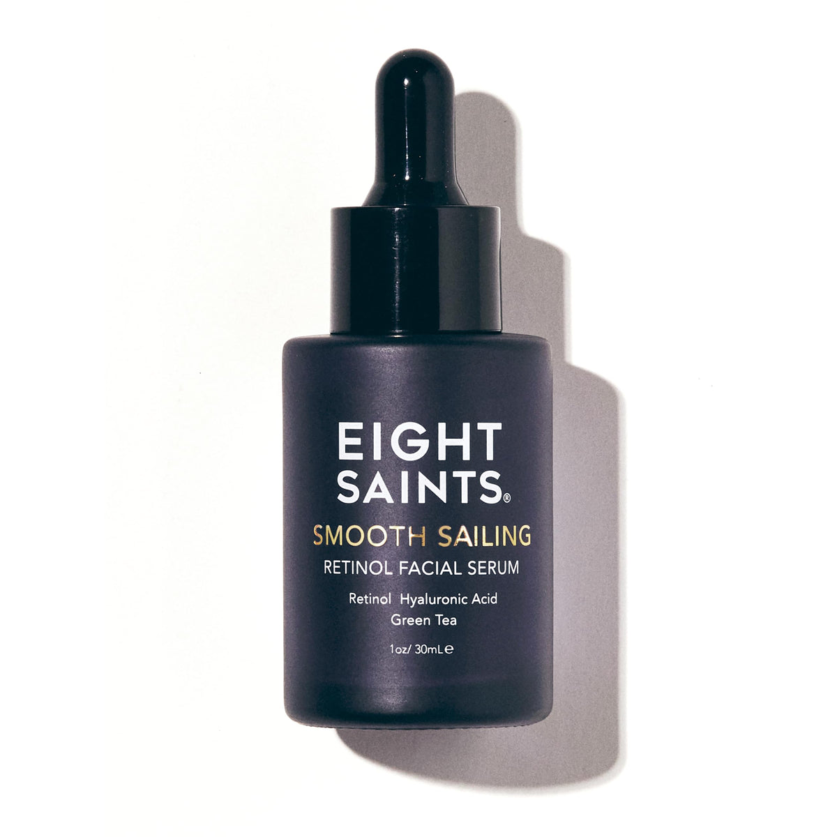 Eight Saints front packaging showing bottle and label, highlights clean formula benefit
