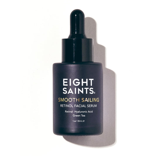 Eight Saints front packaging showing bottle and label, highlights clean formula benefit