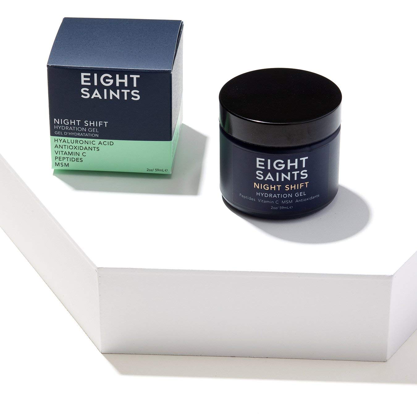 Eight Saints Night Shift pump and cap detail highlighting easy dispensing