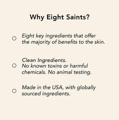 Eight Saints moisturizer held in hand to show compact 2 ounce scale