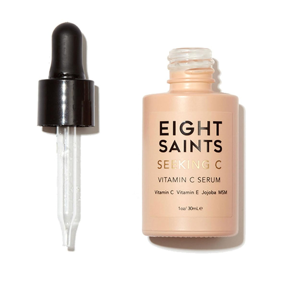 Eight Saints bottle front view showing clean branding and compact size benefits