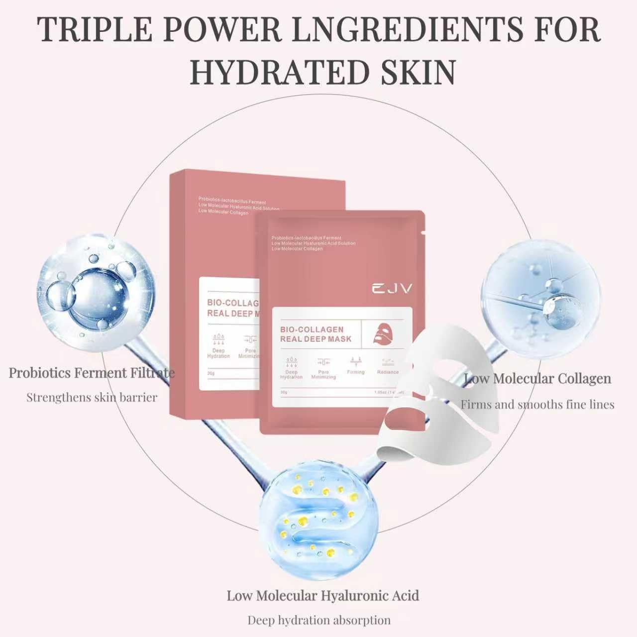 EJVIONPI silk cellulose mask close-up texture highlighting soft fabric for comfortable wear