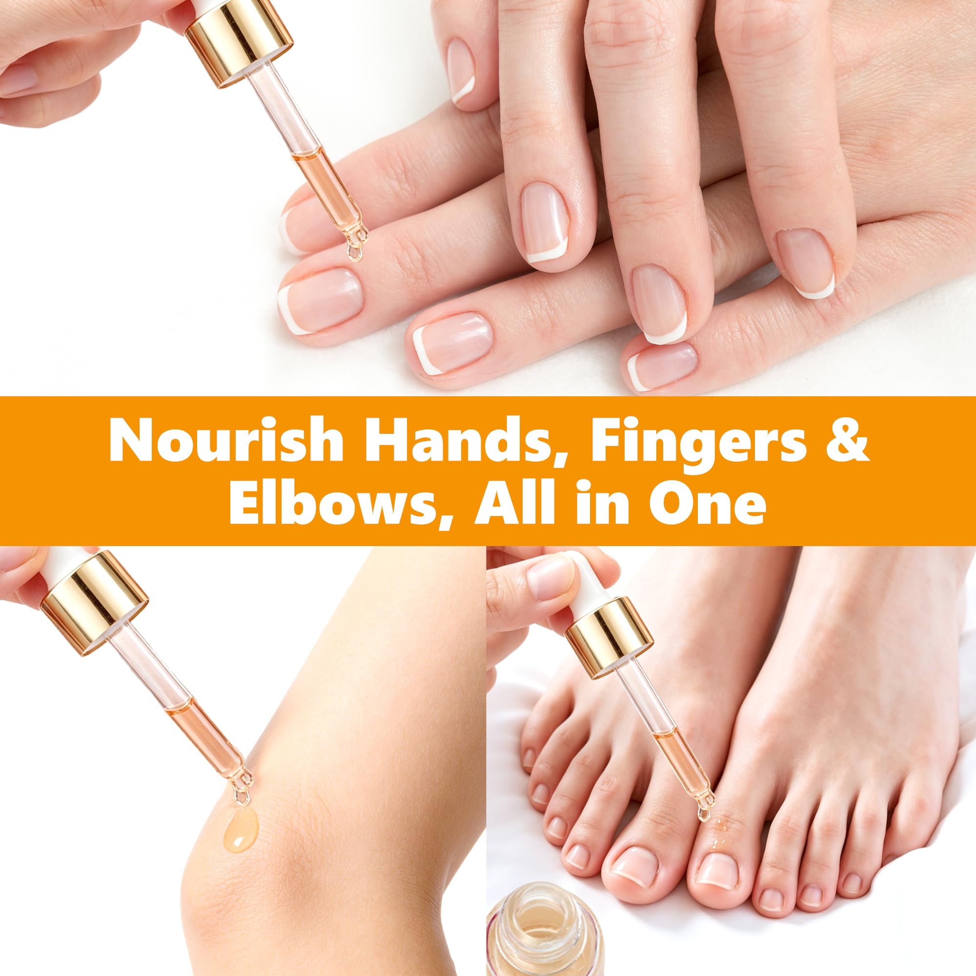 EJW applying oil to cuticles showing hydration and softened nail beds