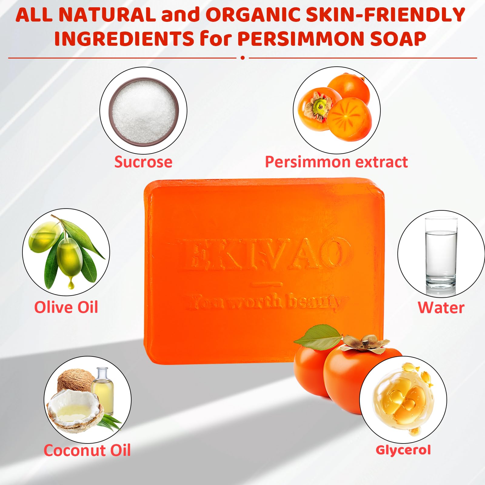 EKIVAO close-up of soap texture highlighting gentle exfoliation benefit
