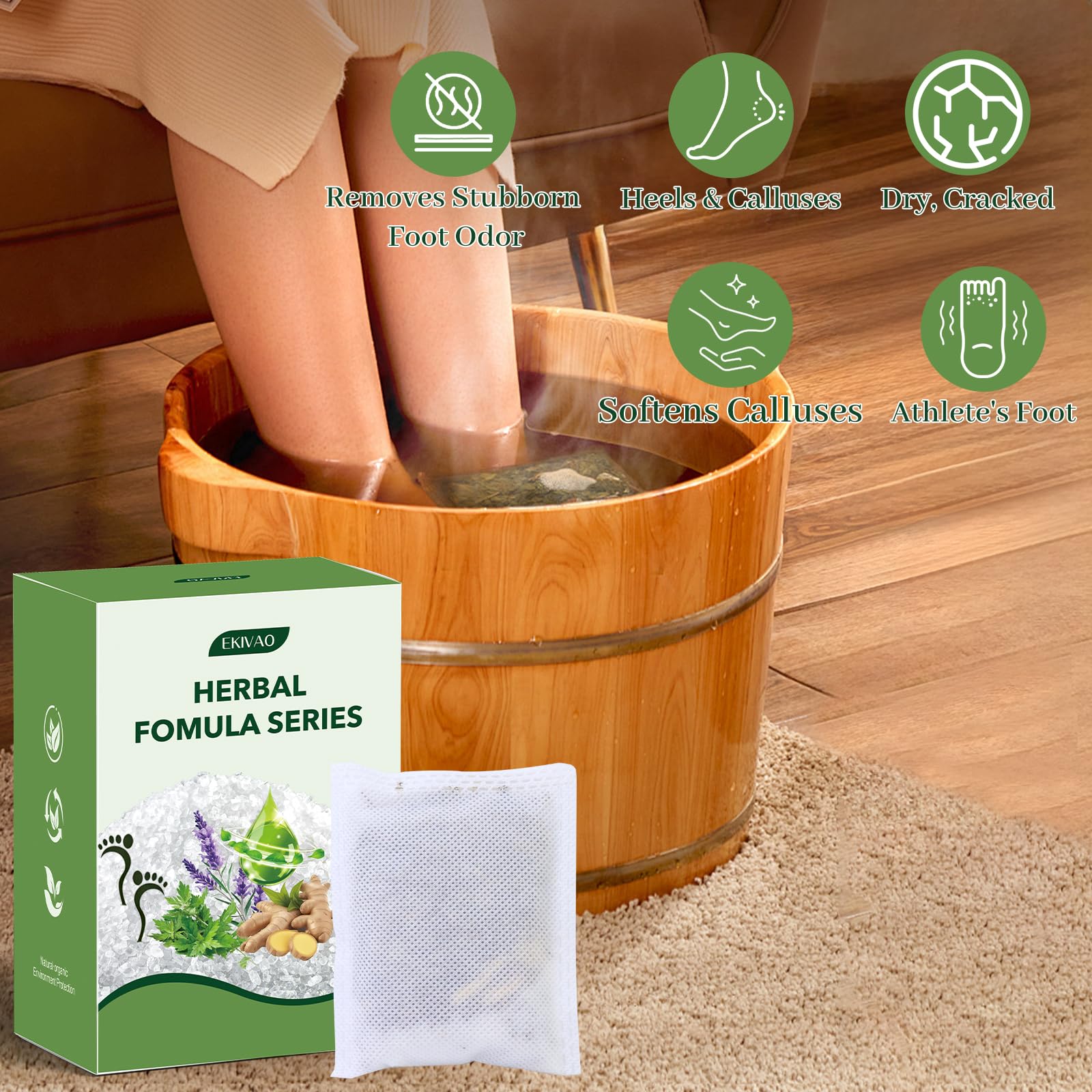Foot scrubber used with EKIVAO soak to smooth and soften skin