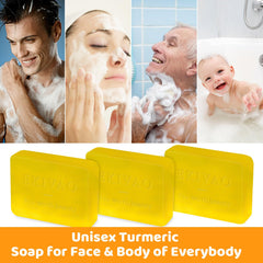 EKIVAO rich lather from honey lemon turmeric soap demonstrating gentle cleansing
