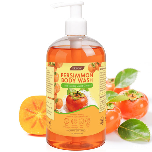 EKIVAO bottle front view showing label and persimmon scent benefit